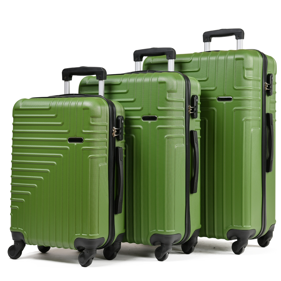 medium suitcase ABS plastic dark green 0163676