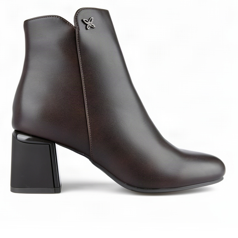 botine damă piele ecologică maro 0162427