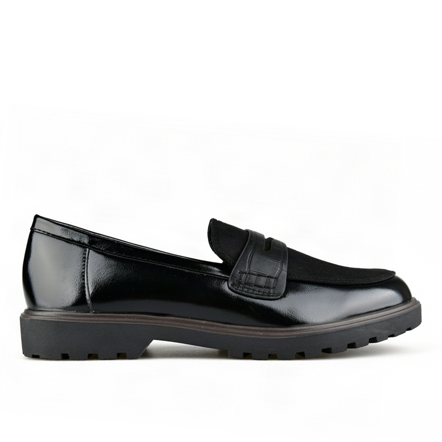 lady's shoes textile/synthetic leather black 0163002