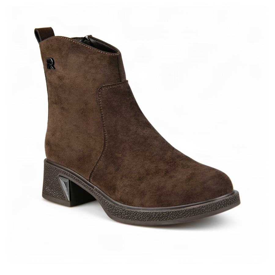 botine damă textil maro 0163397
