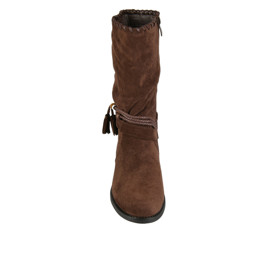 botine damă textil maro 0162783