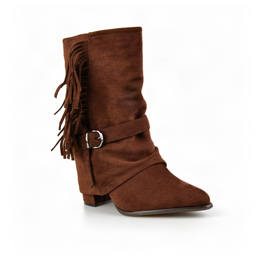 botine damă textil maro 0162833