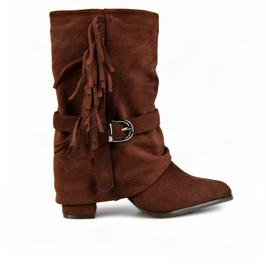 botine damă textil maro 0162833