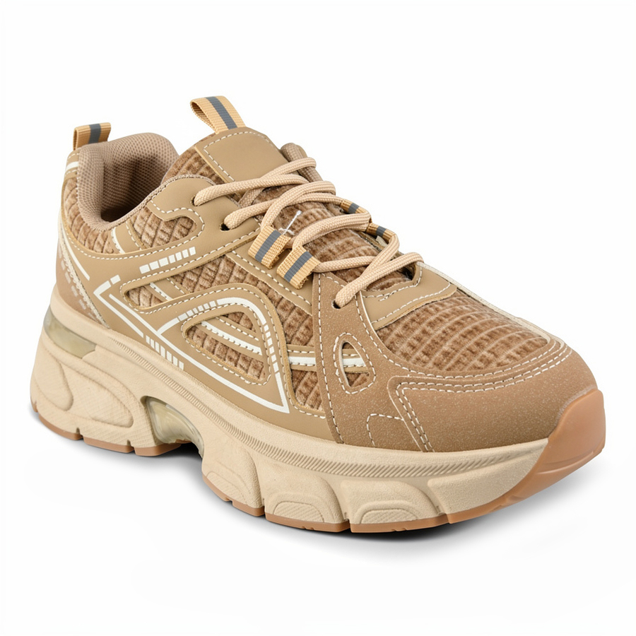 adidași damă piele ecologică/textil maro deschis 0162727