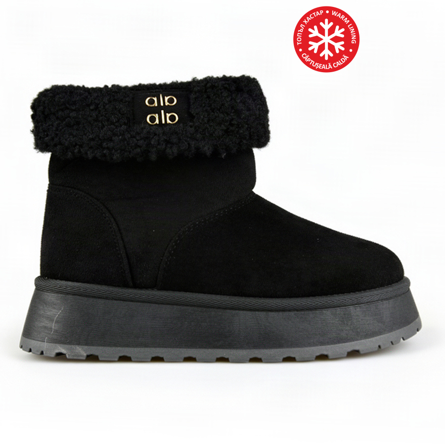 botine damă textil negru 0163246