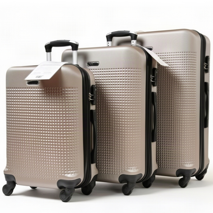 medium suitcase ABS plastic beige 0163697