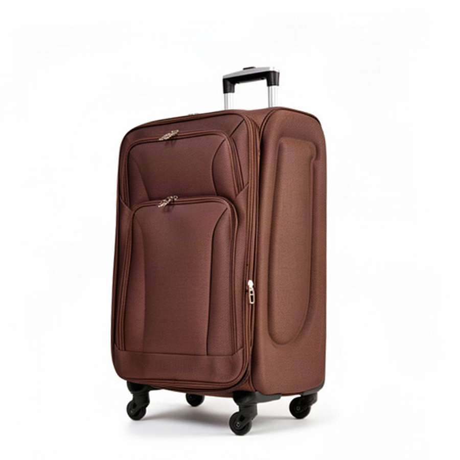medium suitcase textile brown 0163715