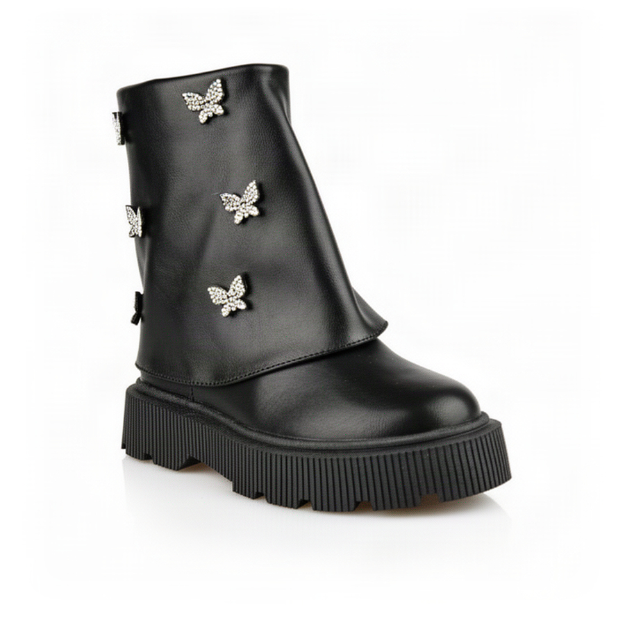 kids boots synthetic leather black 0162547