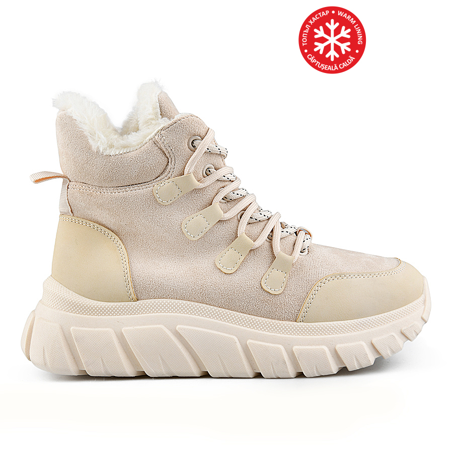 botine damă textil bej 0162641