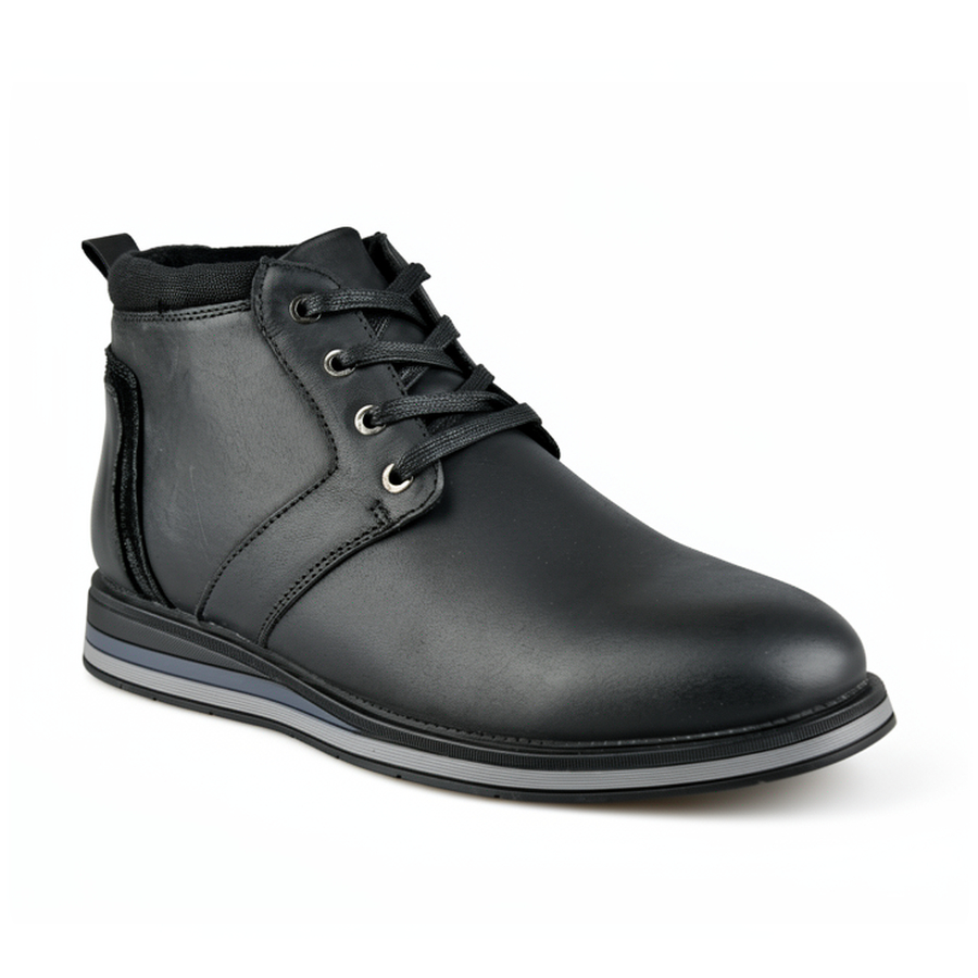 botine bărbați piele naturală negru 0162938