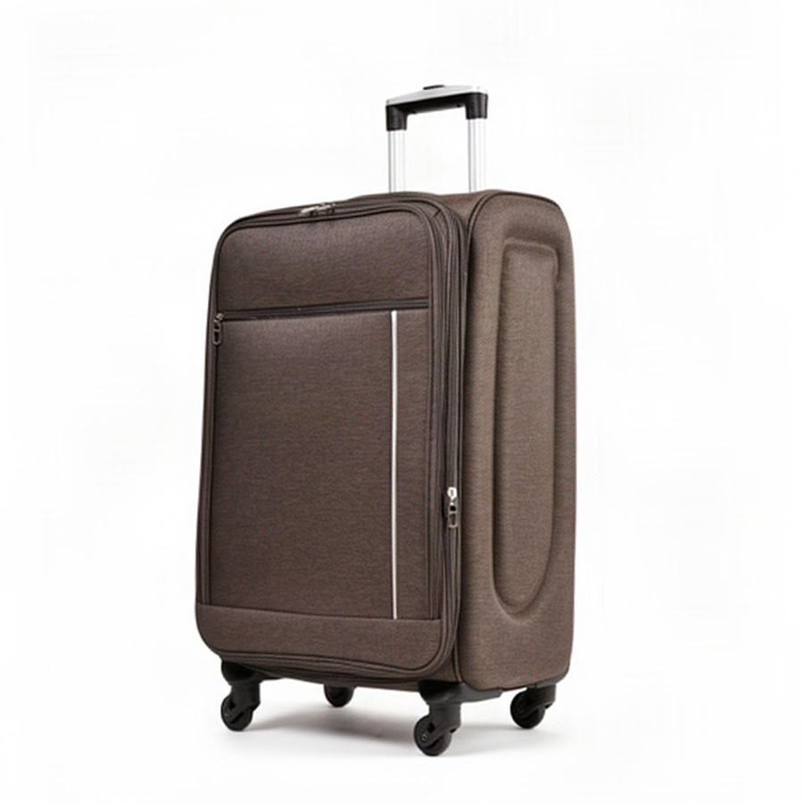 medium suitcase textile brown 0163703