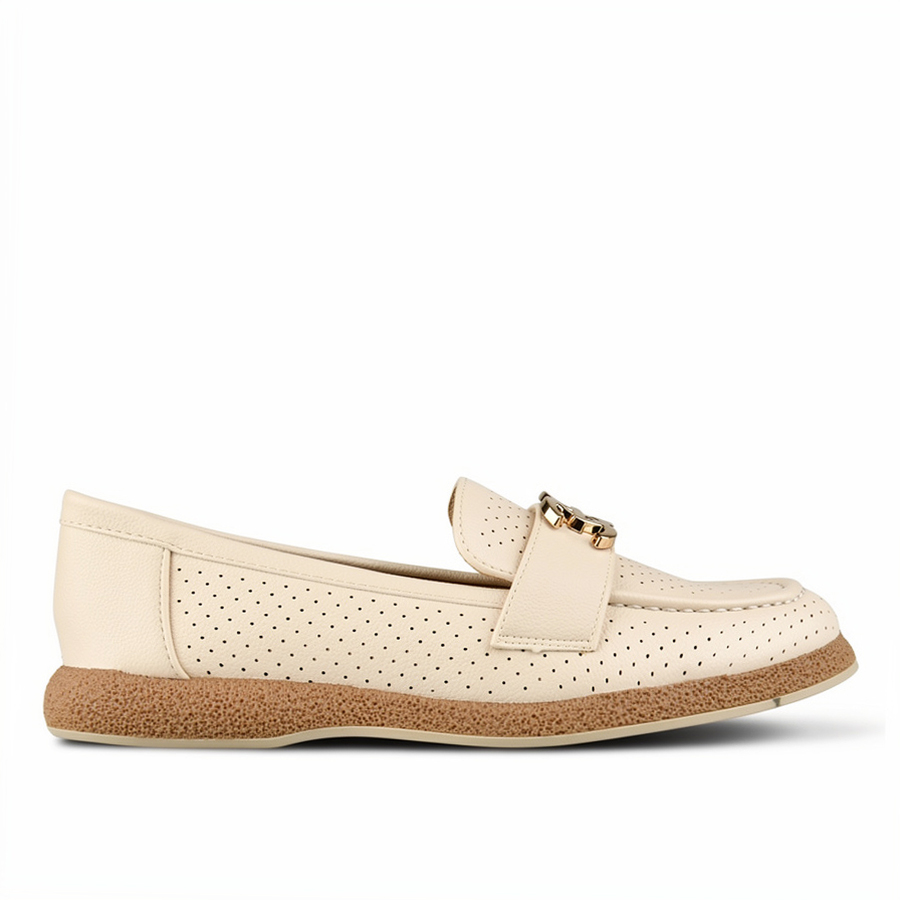 lady's shoes synthetic leather beige 0160484