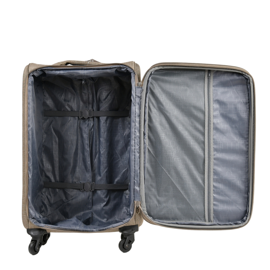medium suitcase textile beige 0163706