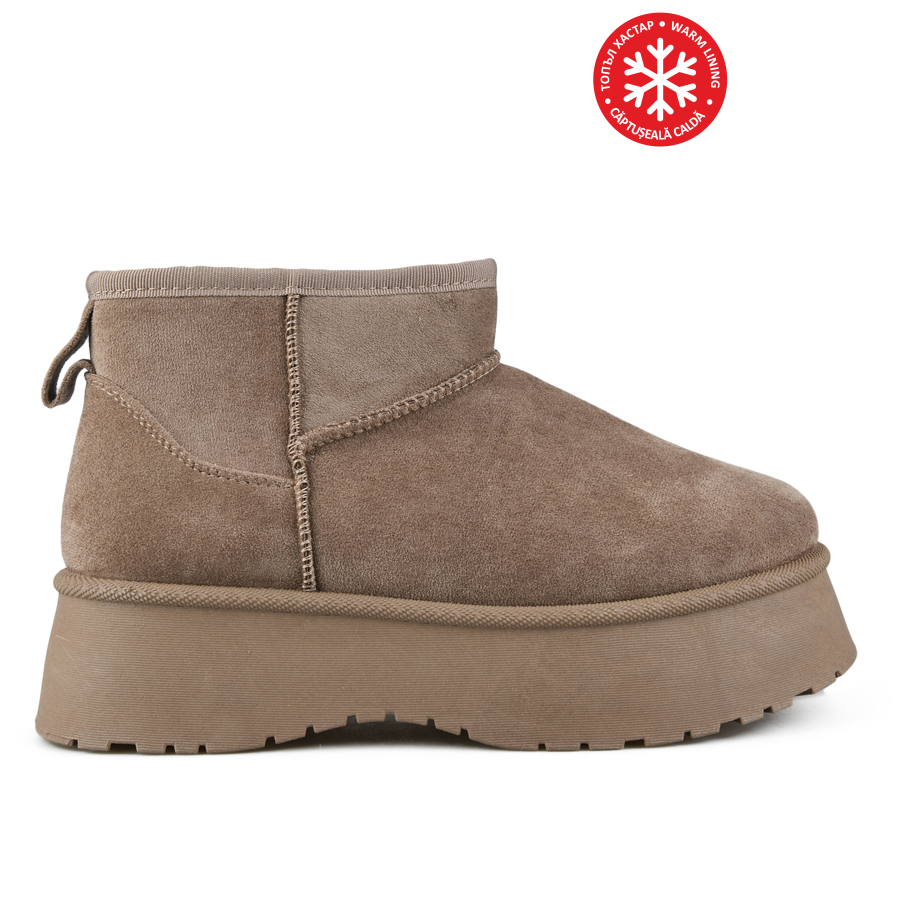 botine de zăpadă damă textil maro deschis 0163354