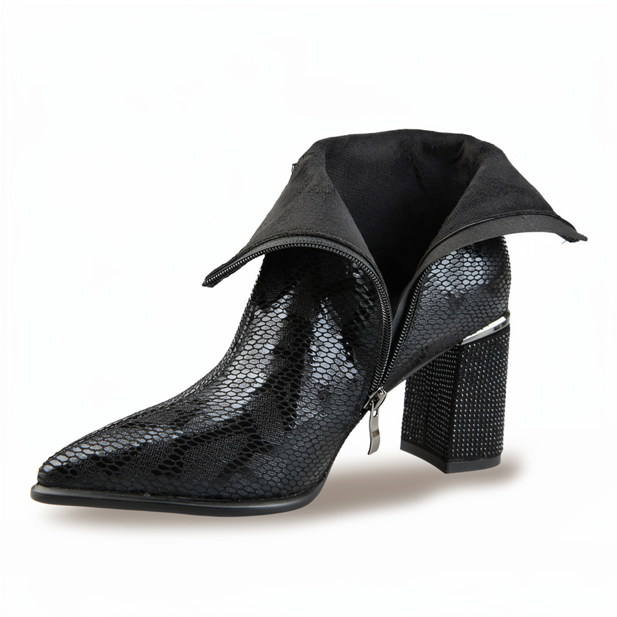 botine damă piele ecologică negru 0162064