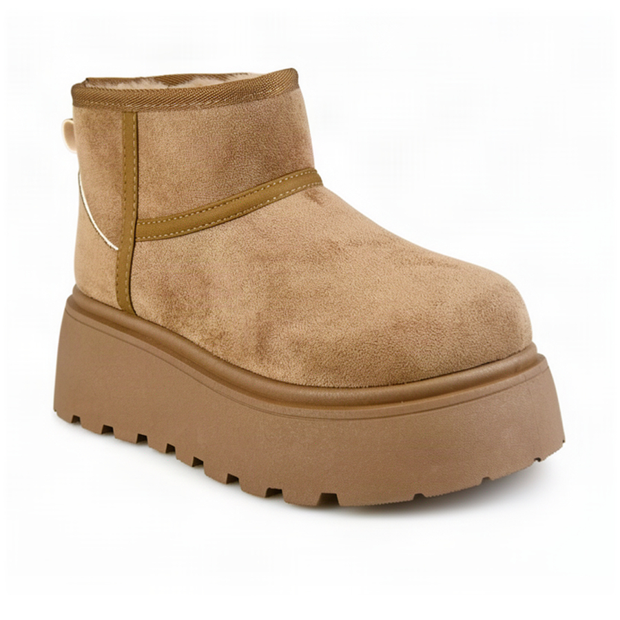 botine damă textil bej închis 0163376