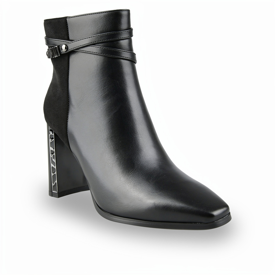 botine damă piele ecologică/textil negru 0162071