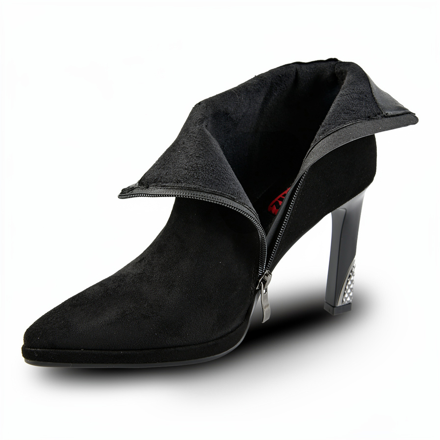 botine damă textil negru 0162068
