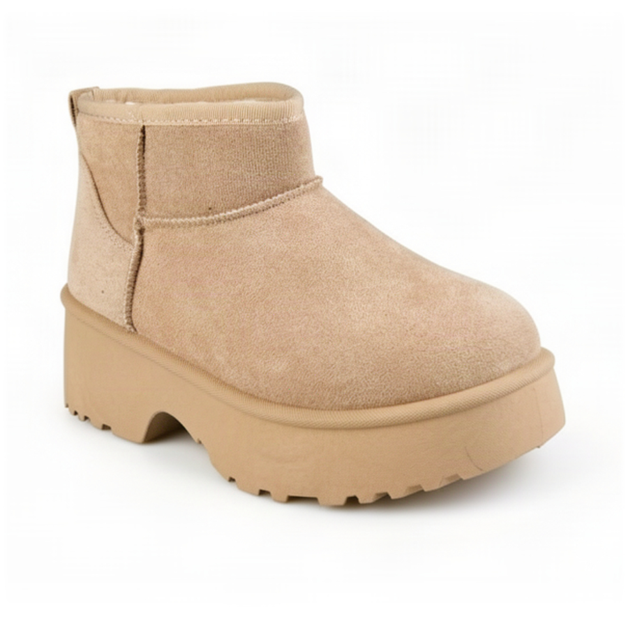 botine damă textil bej închis 0163372