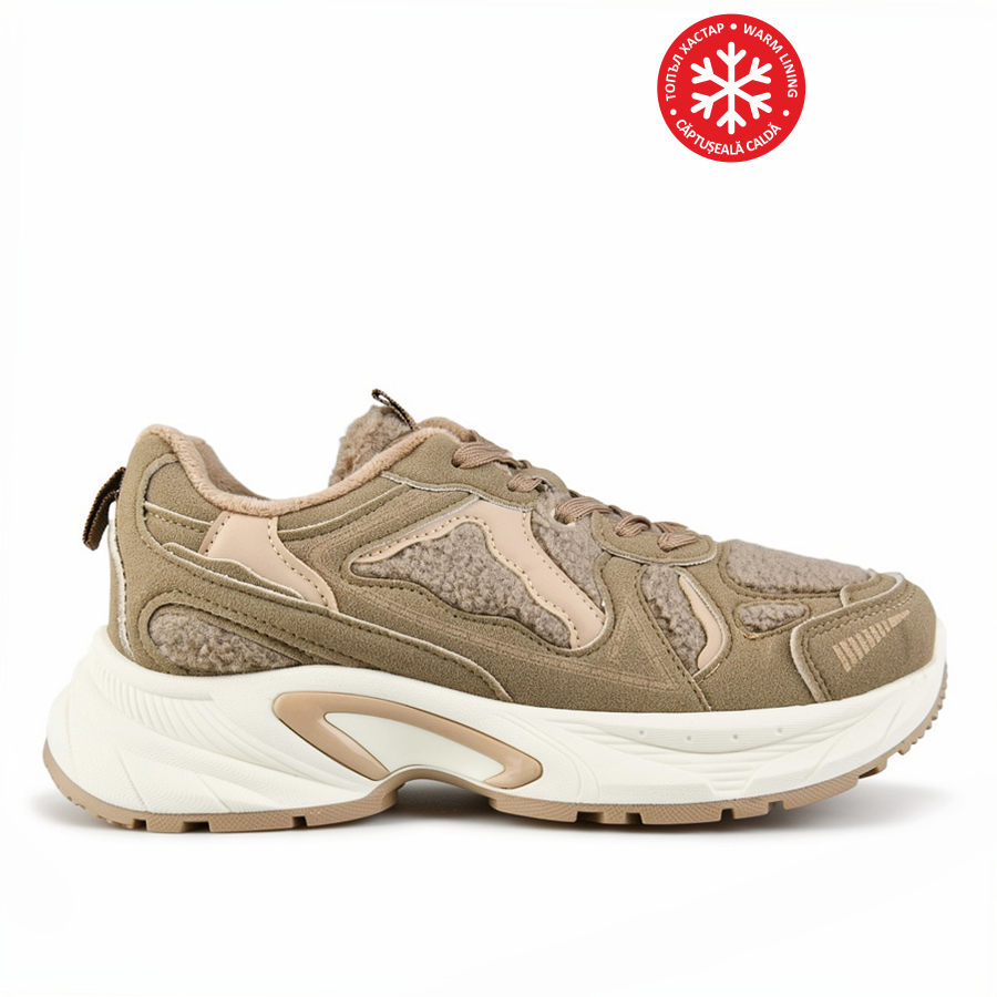 adidași damă textil/piele ecologică bej 0162718