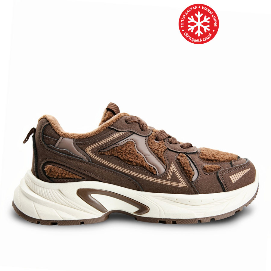 adidași damă textil/piele ecologică maro 0162719