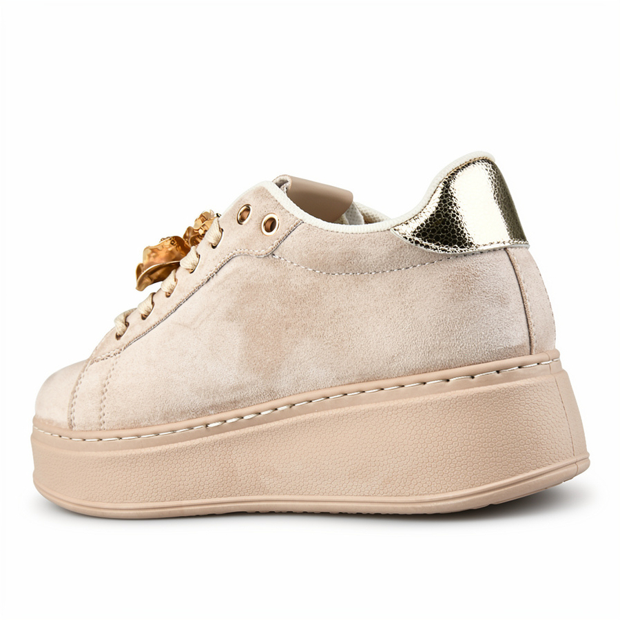 adidași damă textil/piele ecologică bej 0162703