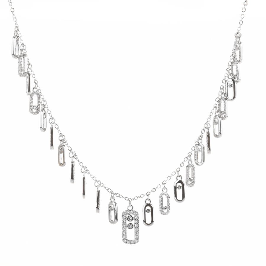 set colier și cercei damă cupru argintiu 0165183