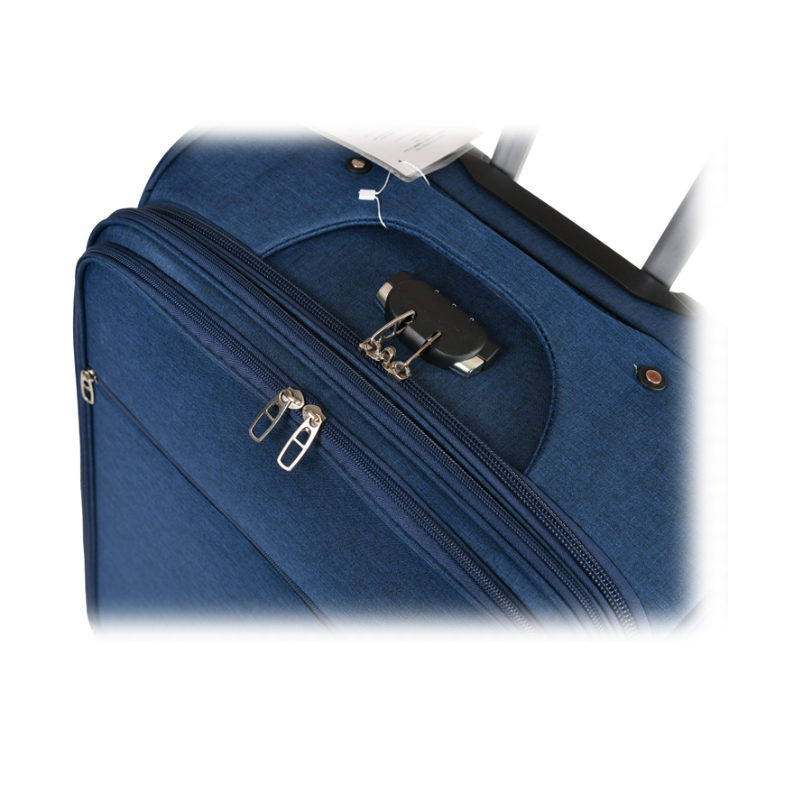 big suitcase textile blue 0163701