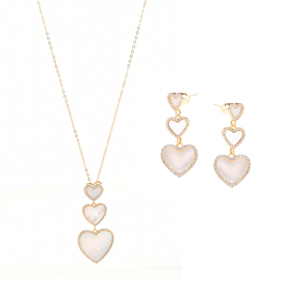 set colier și cercei damă cupru auriu 0165174