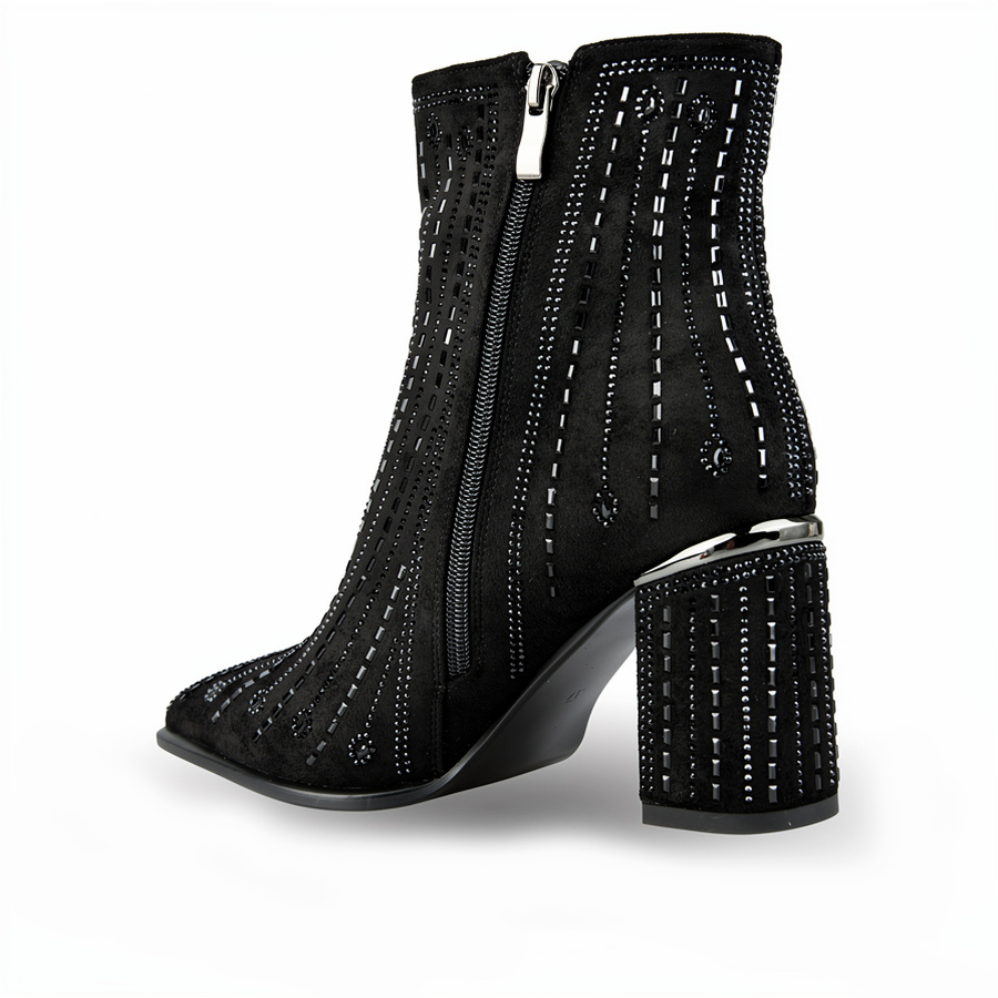 botine damă textil negru 0162058