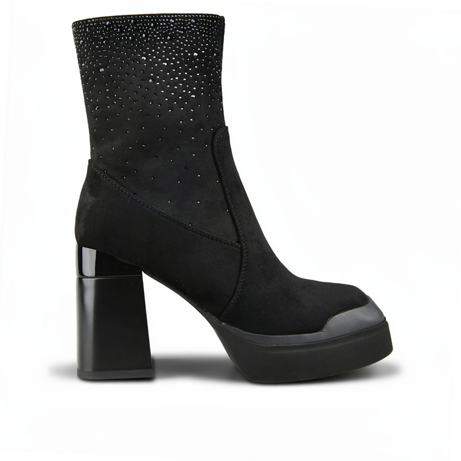 botine damă textil negru 0162051