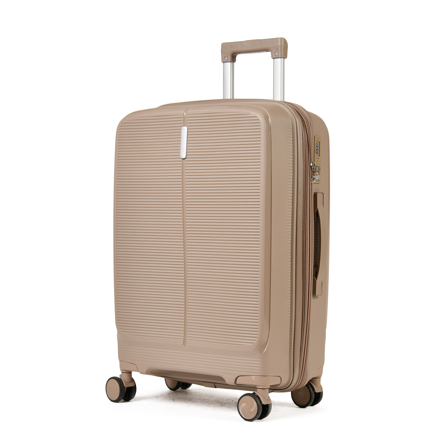 medium suitcase polypropylene light brown 0161416