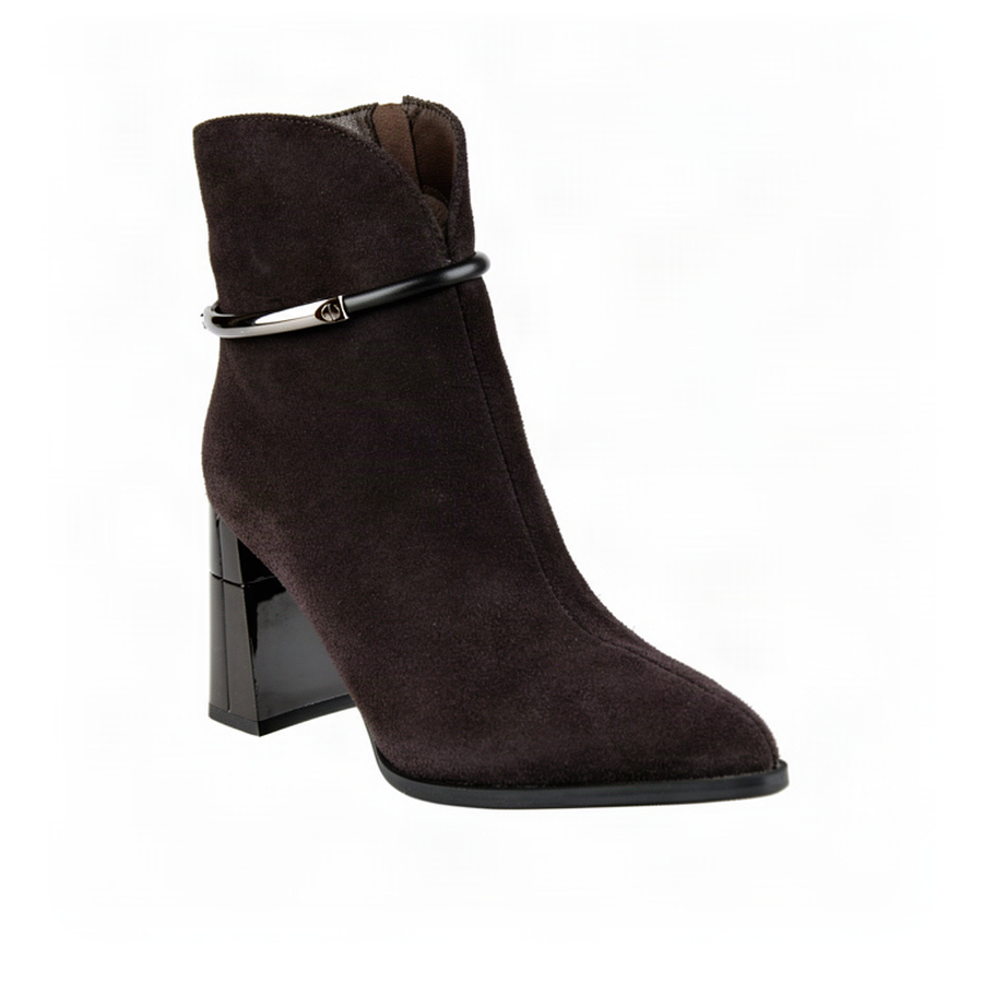 botine damă piele naturală maro închis 0162881
