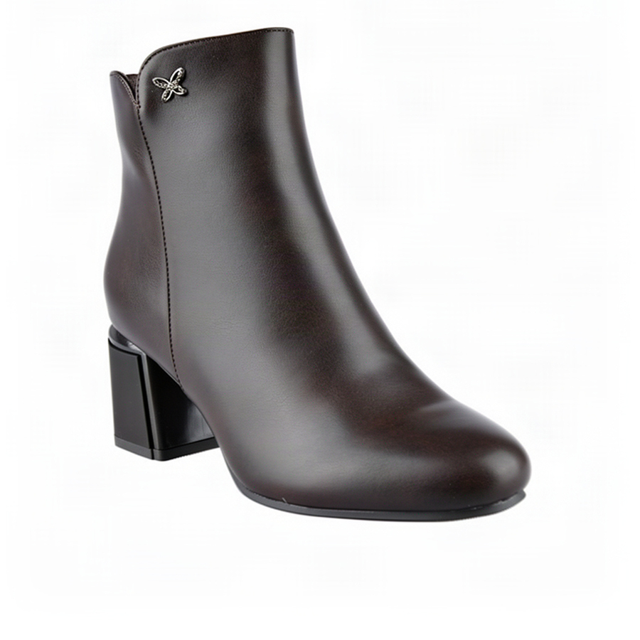 botine damă piele ecologică maro 0162427
