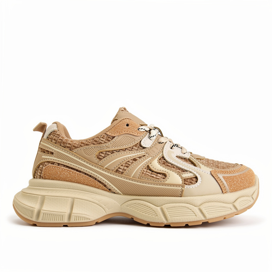 adidași damă textil/piele ecologică maro deschis 0162721