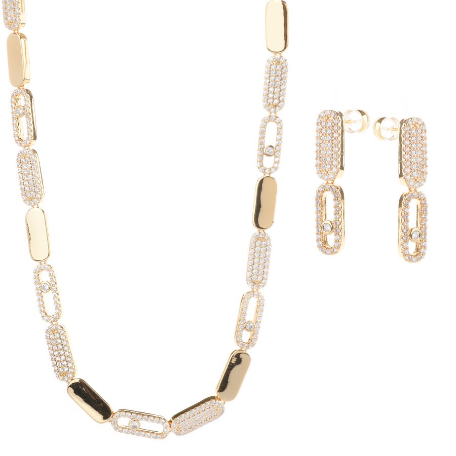 set colier și cercei damă cupru auriu 0165173