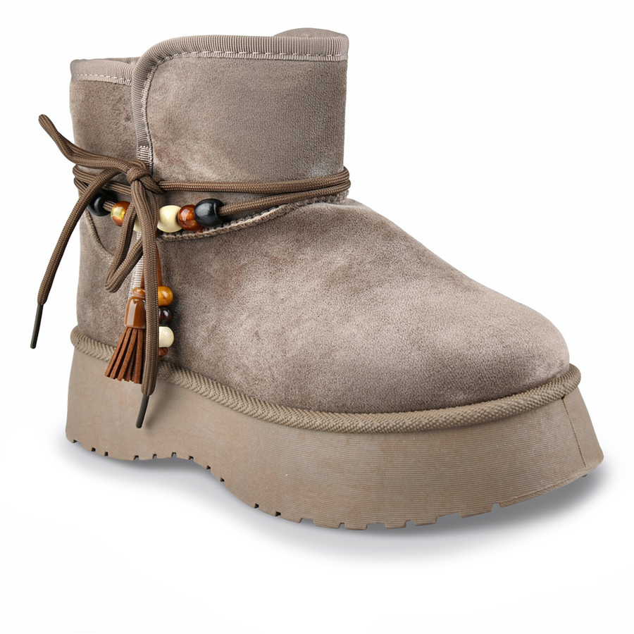 botine de zăpadă damă textil maro deschis 0162978