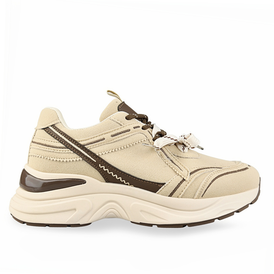 lady's sneakers textiles beige 0162730