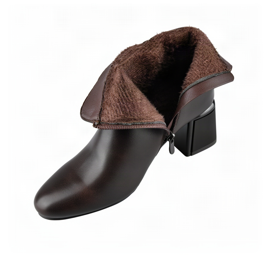 botine damă piele ecologică maro 0162427