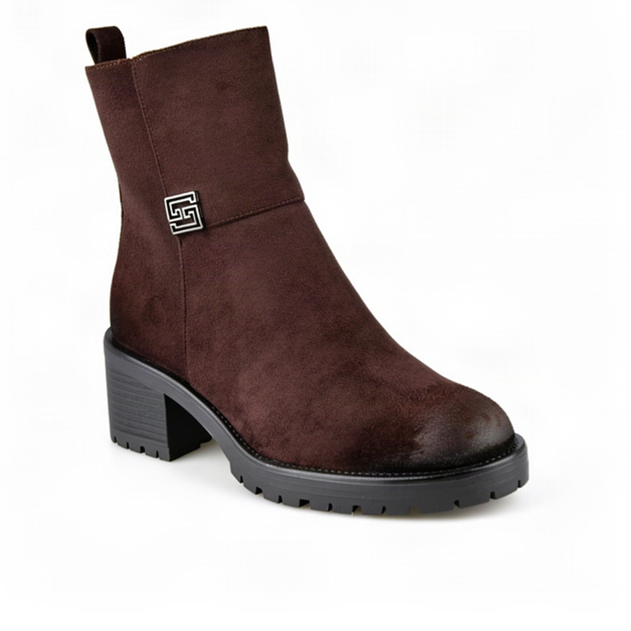 botine damă textil maro 0162909