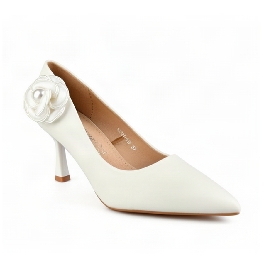 pantofi damă piele ecologică alb 0163008
