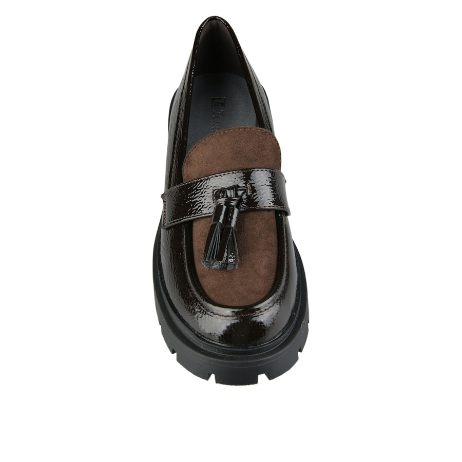 lady's shoes synthetic leather/textile dark brown 0162999