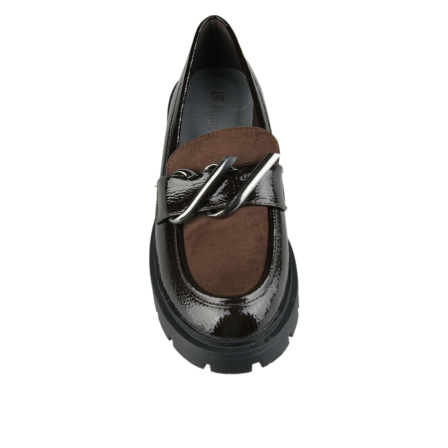 lady's shoes textile/synthetic leather brown 0163006