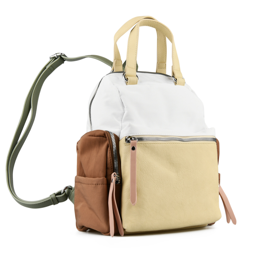 lady's backpack synthetic leather beige 0160587