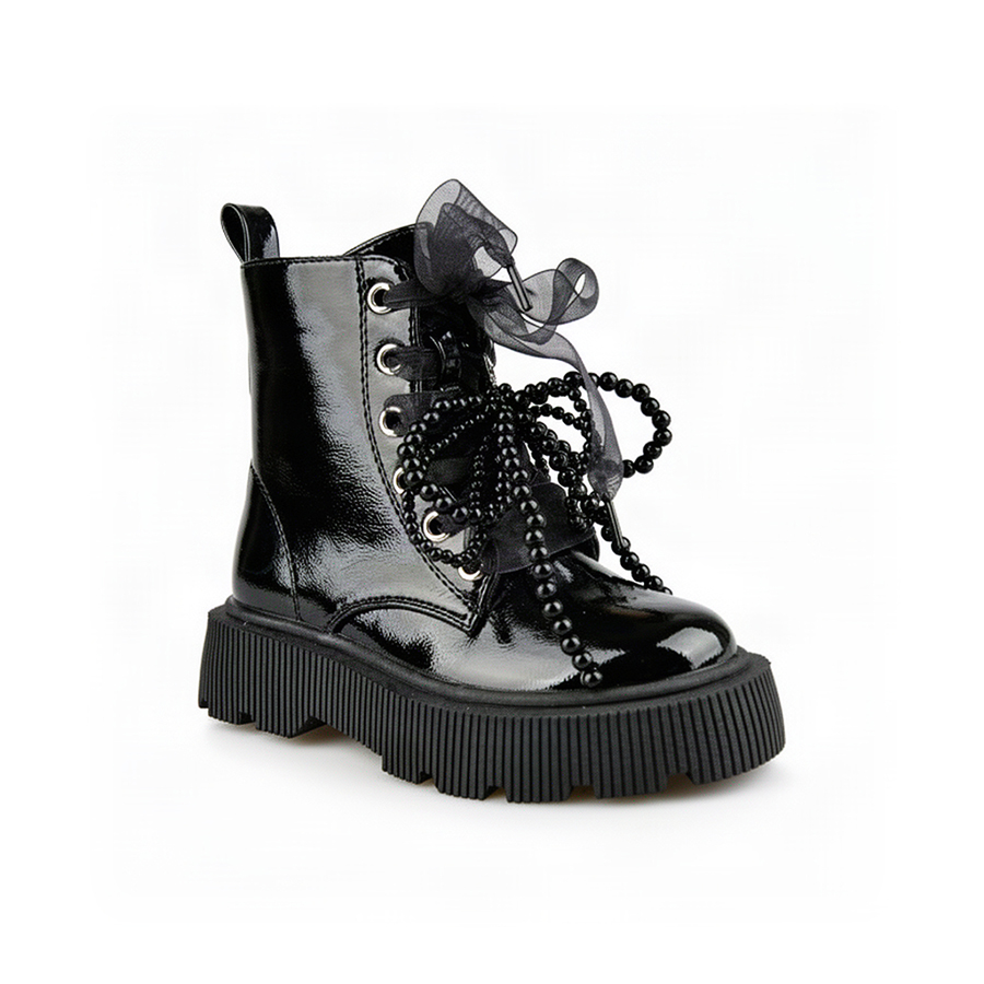 kids boots synthetic leather black 0162559