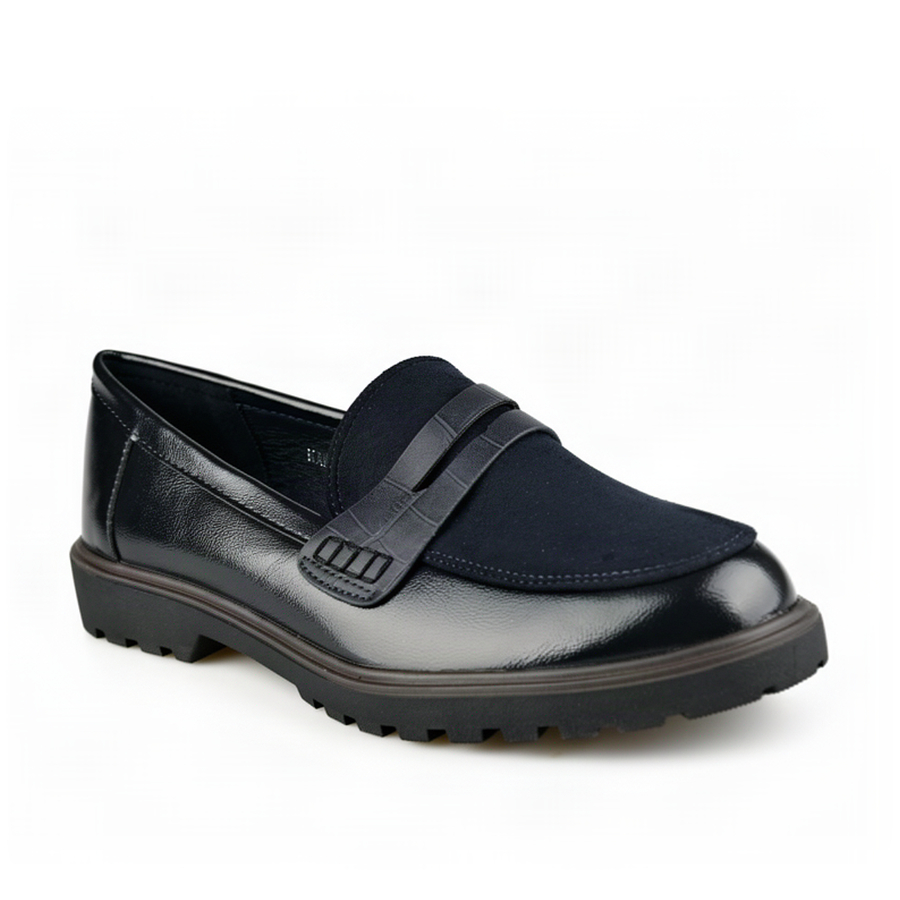 lady's shoes textile/synthetic leather dark blue 0163001