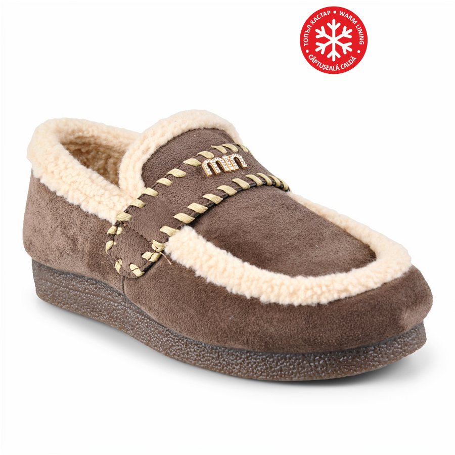 pantofi damă textil maro 0162331