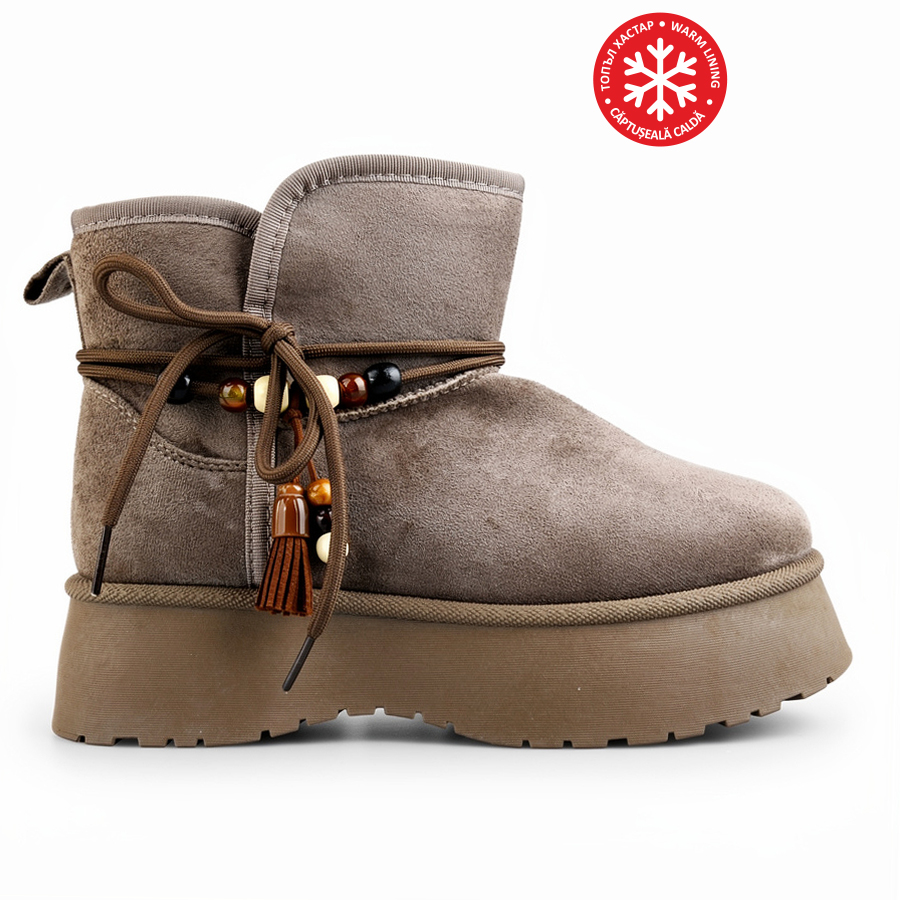 botine de zăpadă damă textil maro deschis 0162978