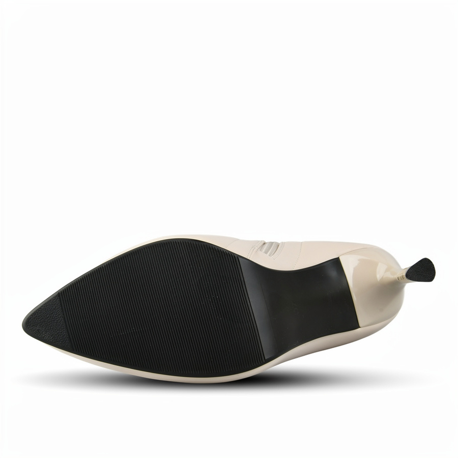 botine damă piele ecologică alb murdar 0162065