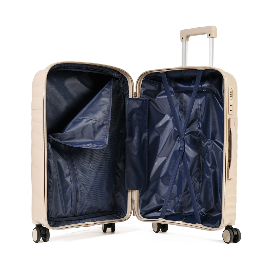 medium suitcase polypropylene light grey 0161611